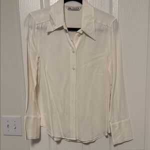 Zara Ivory Long Sleeve Shirt